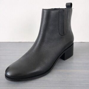 Cole Haan  Black Leather Ankle Boots Women 8.5B Block Heel Classic Quiet Luxury